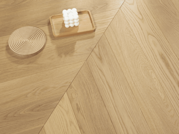 vidar hardwood plank american oak chevron select & better collection macaroon 5" x 3/4" x fixed length |18 mm thickness