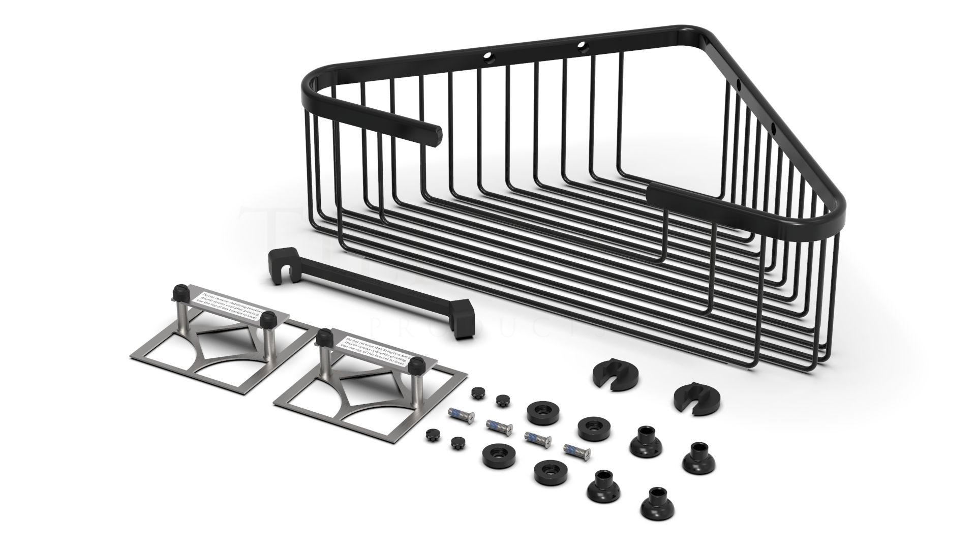 tileware - corner shower basket extra deep promessa series matte black 1 tileware - corner shower basket extra deep promessa series matte black