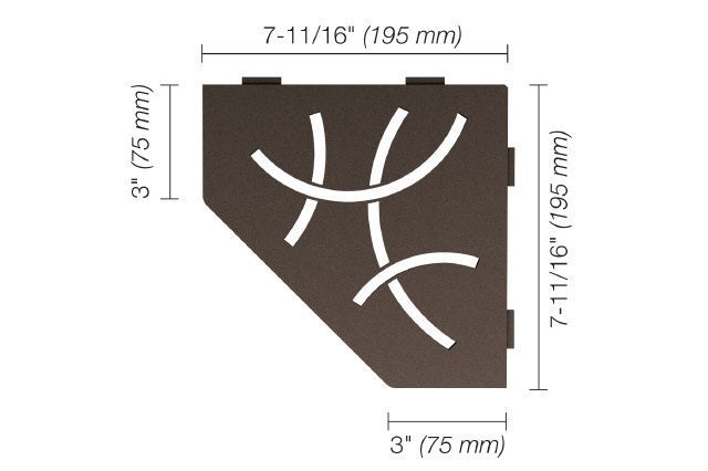 schluter - shelf-e pentagonal corner shelf curve design - aluminum bronze 1 schluter - shelf-e pentagonal corner shelf curve design - aluminum bronze