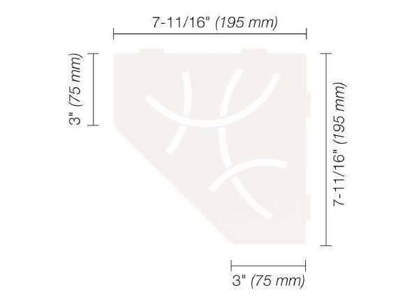 Schluter - SHELF-E Pentagonal Corner Shelf Curve Design - Aluminum Matte White