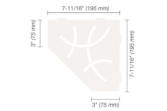 schluter - shelf-e pentagonal corner shelf curve design - aluminum matte white 1 schluter - shelf-e pentagonal corner shelf curve design - aluminum matte white