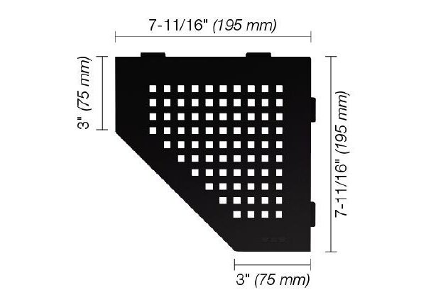Schluter - SHELF-E Pentagonal Corner Shelf Square Design - Aluminum Matte Black