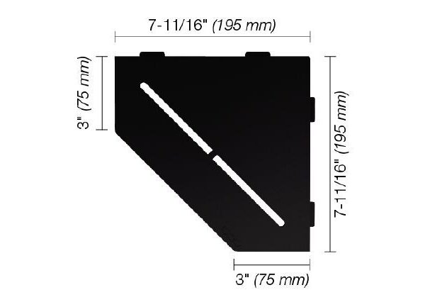 Schluter - SHELF-E Pentagonal Corner Shelf Pure Design - Aluminum Matte Black