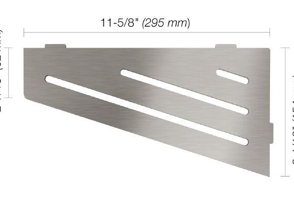 Schluter - SHELF-E Quadrilateral Corner Shelf Wave Design - Brushed Stainless Steel (V2)