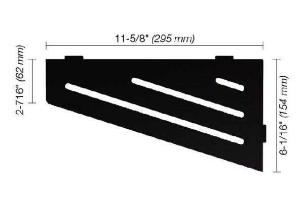 schluter - shelf-e quadrilateral corner shelf wave design - aluminum matte black