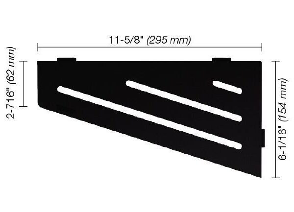 Schluter - SHELF-E Quadrilateral Corner Shelf Wave Design - Aluminum Matte Black