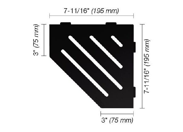 Schluter - SHELF-E Pentagonal Corner Shelf Wave Design - Aluminum Matte Black