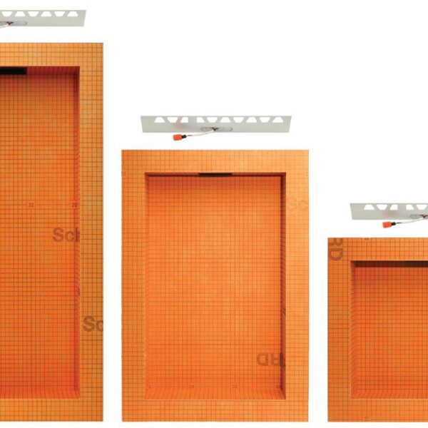 Schluter - KERDI-BOARD-SNLT Prefabricated Shower Niche with LIPROTEC LED lighting 12" x 12"