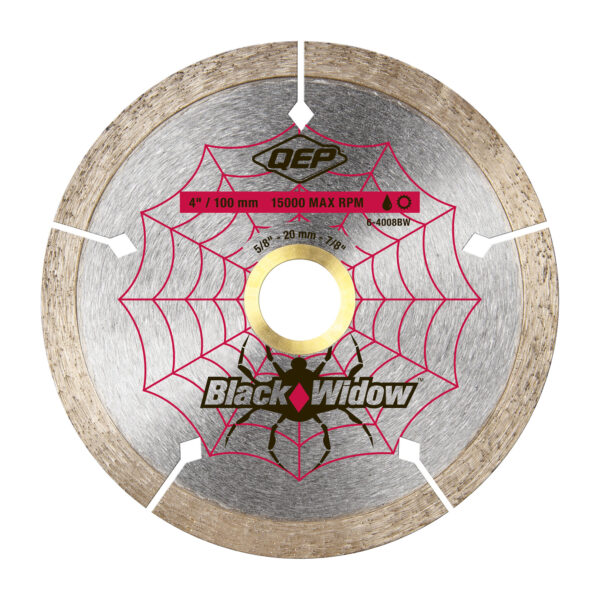 QEP - 4" Black Widow Premium, Thin Rim Diamond Saw Blade, Wet/Dry