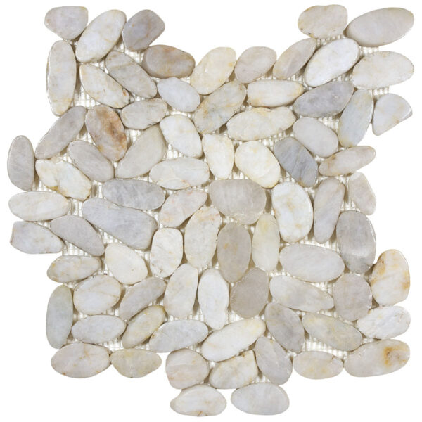 Anatolia - Natural Stone Mosaic Zen Fiji Cream Flat Pebble Po…