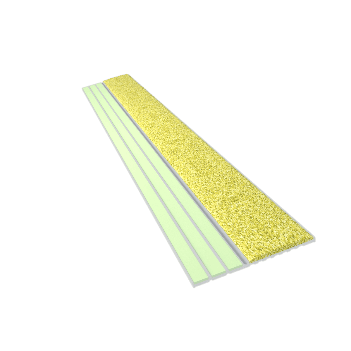 kinesik - ecoglo e20 photoluminescent step edge contrast strip with yellow anti-slip strip 1.5" x 8' 1 kinesik - ecoglo e20 photoluminescent step edge contrast s…