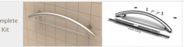 TileWare - Com. Rdius Grab Bar 24 Cont Rub Bre Kt