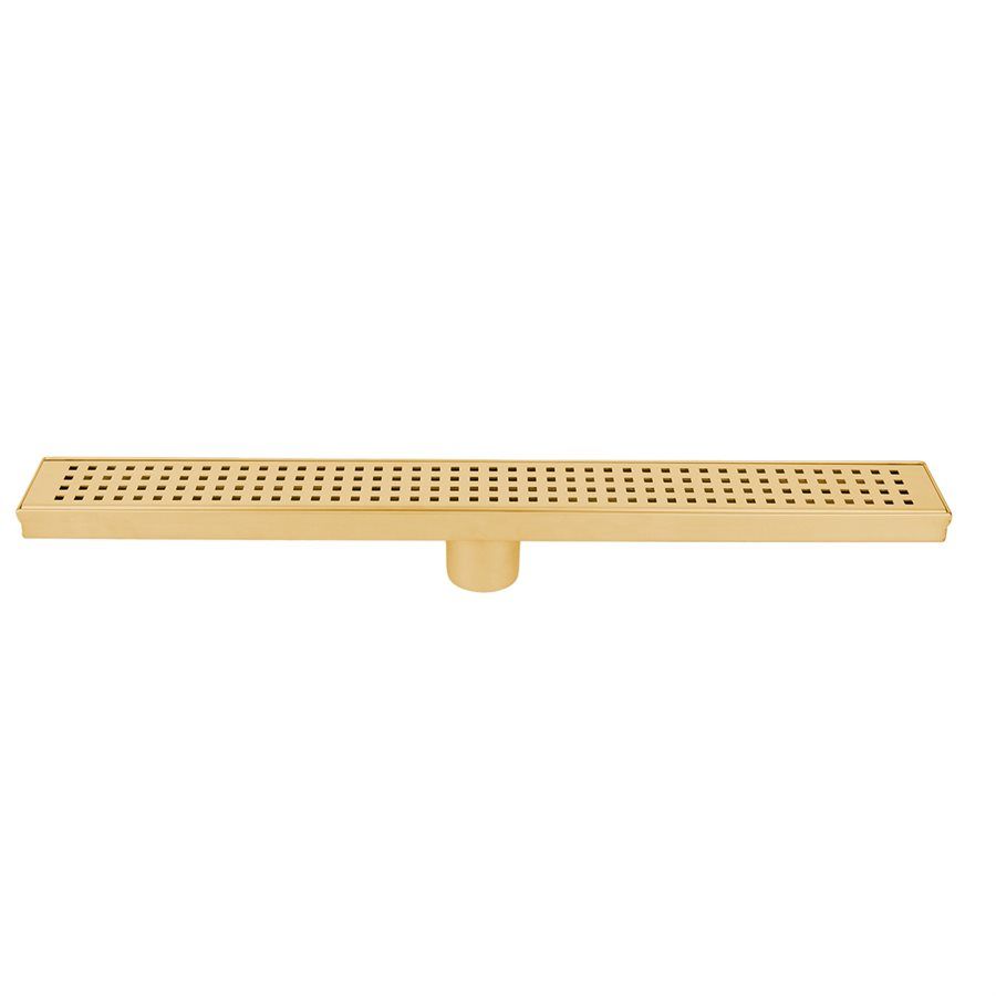 toolway - linear shower drain towo with slot grit brushed gold 2-3/4" x 24" 1 toolway - linear shower drain towo with slot grit brushe…