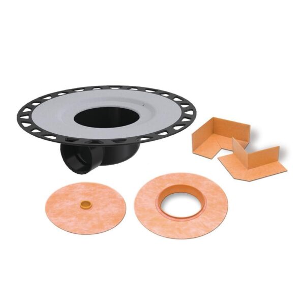 Schluter - KERDI-DRAIN-H Flange Kit with Horizontal Outle…