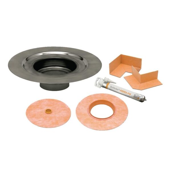 Schluter - KERDI-DRAIN No-Hub Flange Kit - Stainless Steel (V…