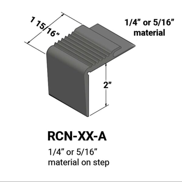 Tarkett - Stair Nosings - ¼” or 5⁄16" material on step #20 Charcoal 12'