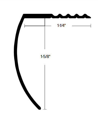 Futura Transitions - Carpet Stair Nose CM 615 Hammered Mill Al…