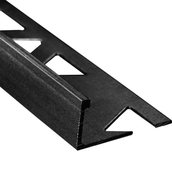 Prova - Flat Tile Edge Trim Prova Tile Edge Aluminum Black 1/2" (…