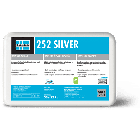 Laticrete - 252 Silver Cementitious Thin-Set Powder Grey 50 lb