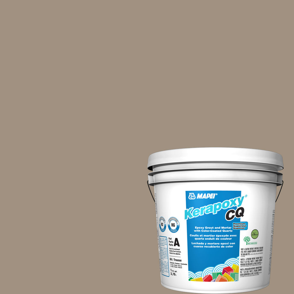 mapei - kerapoxy cq premium epoxy grout with color-coated quartz #5105 driftwood 3.79 l 1 mapei - kerapoxy cq premium epoxy grout with color-coated qu…