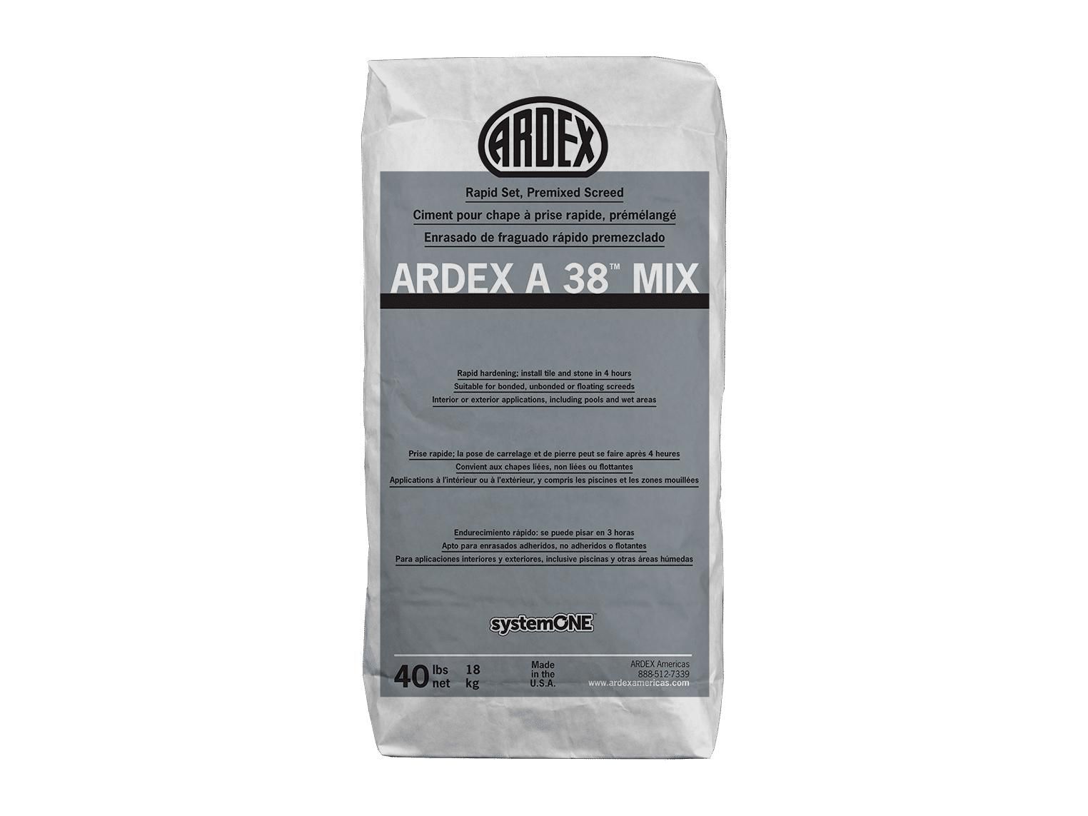 ardex - a 38 mix premixed rapid-set screed - 40 lb 1 ardex - a 38 mix premixed rapid-set screed - 40 lb