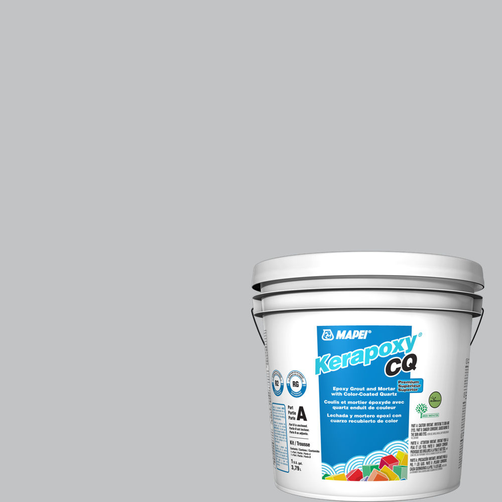 mapei - kerapoxy cq premium epoxy grout with color-coated quartz #5101 rain 3.79 l 1 mapei - kerapoxy cq premium epoxy grout with color-coated qu…