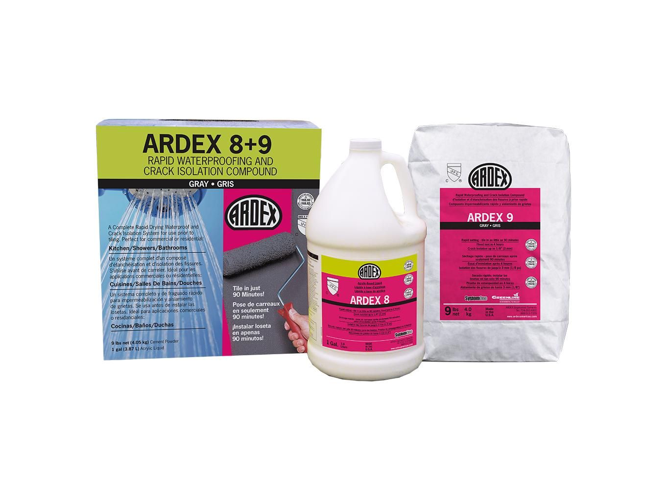 ardex - rapid waterproofing & crack isolation kit ardex 8+9 gray 1 ardex - rapid waterproofing & crack isolation kit ardex 8+…