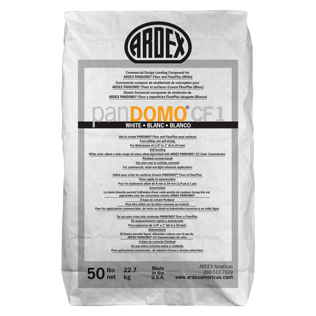 ardex - pandomo cf1 commercial design leveling compound, white - 50 lb 1 ardex - pandomo cf1 commercial design leveling compound