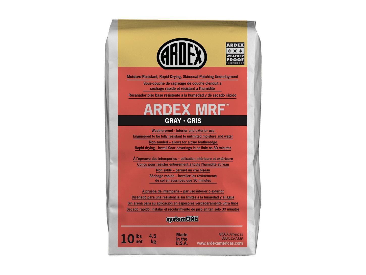 ardex - mrf moisture-resistant rapid-drying skimcoat patching underlayment, gray - 10 lb 1 ardex - mrf moisture-resistant rapid-drying skimcoat patching u…
