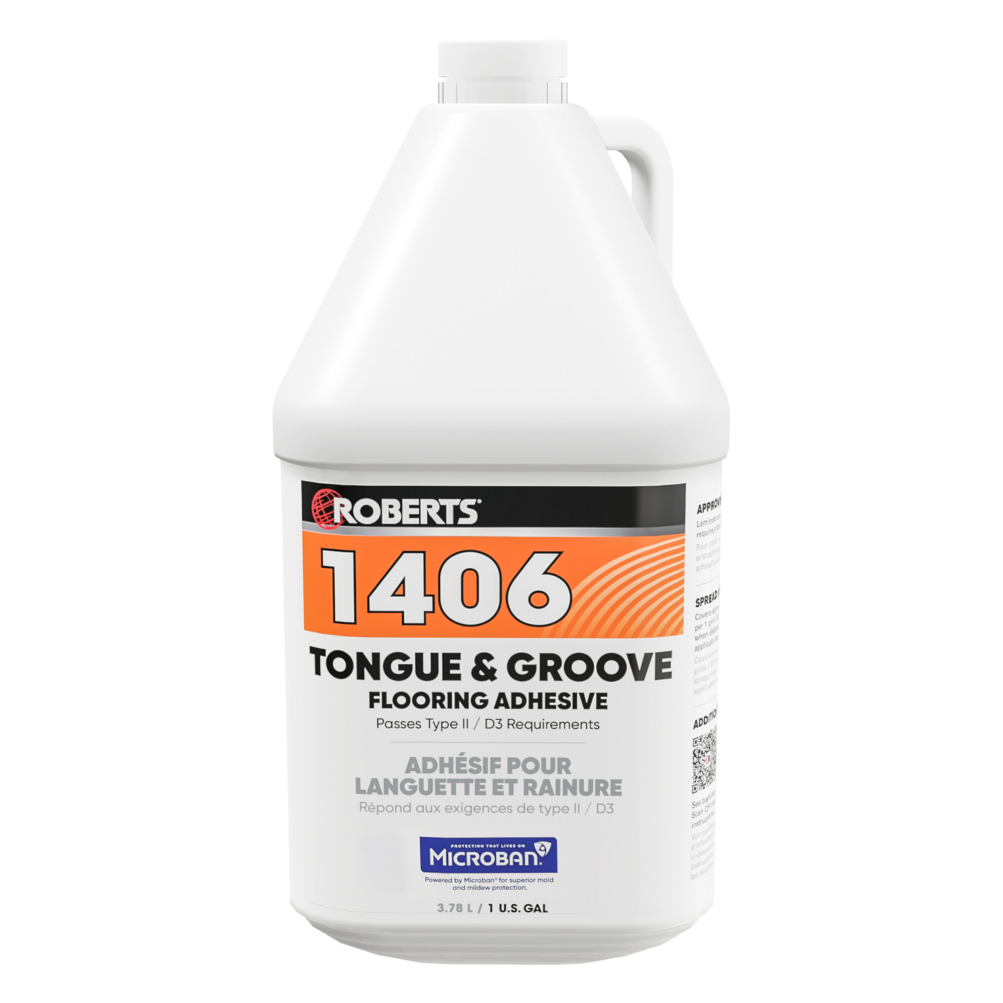 roberts - 1406 tongue and groove laminate and wood flooring adhesive - 1 gal. (3.78 l) 1 roberts - 1406 tongue and groove laminate and wood flooring a…