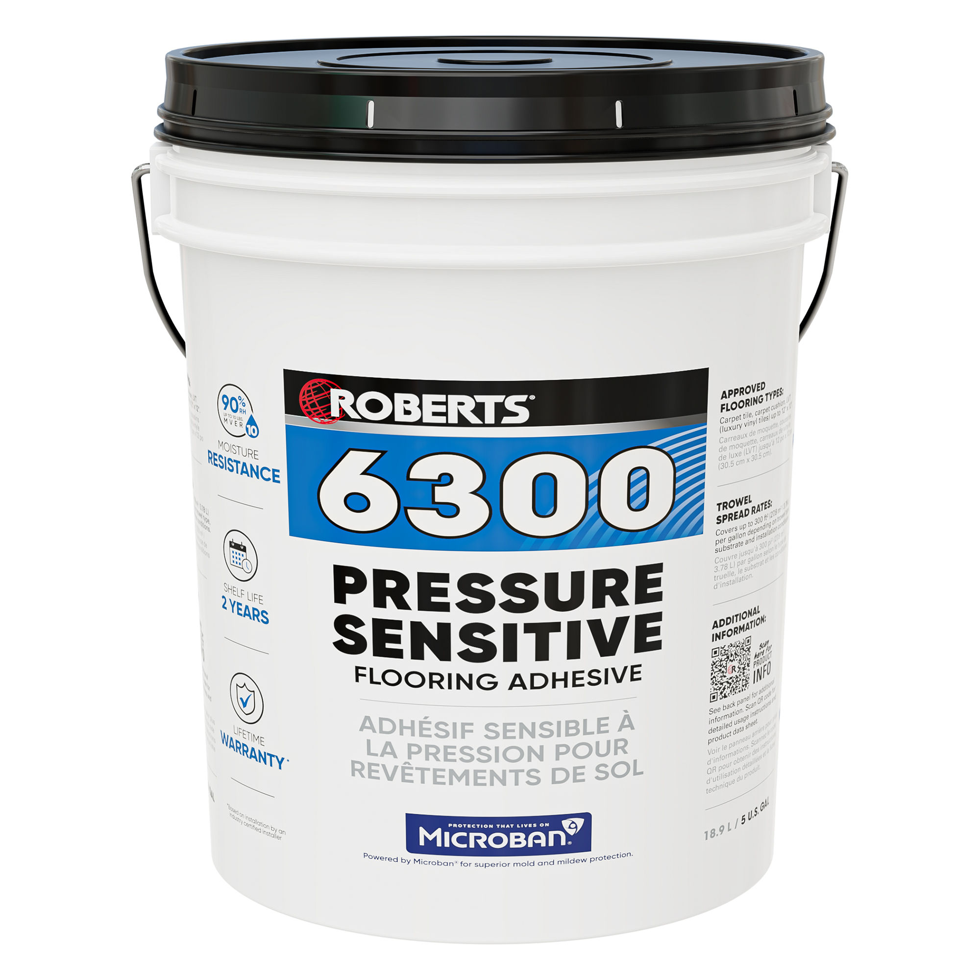 roberts - 6300 pressure-sensitive flooring adhesive - 5 gal. (18.9 l) 1 roberts - 6300 pressure-sensitive flooring adhesive - 5 …