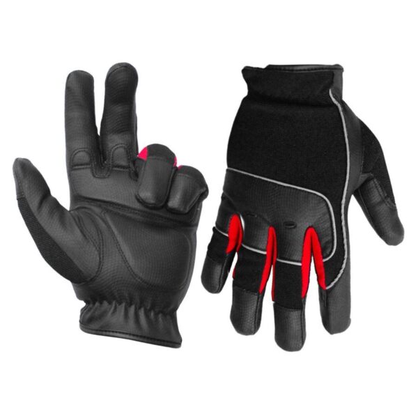 Toolway - 1 Pair Contractor Gloves Anti-Vibe Black & Red Wit…
