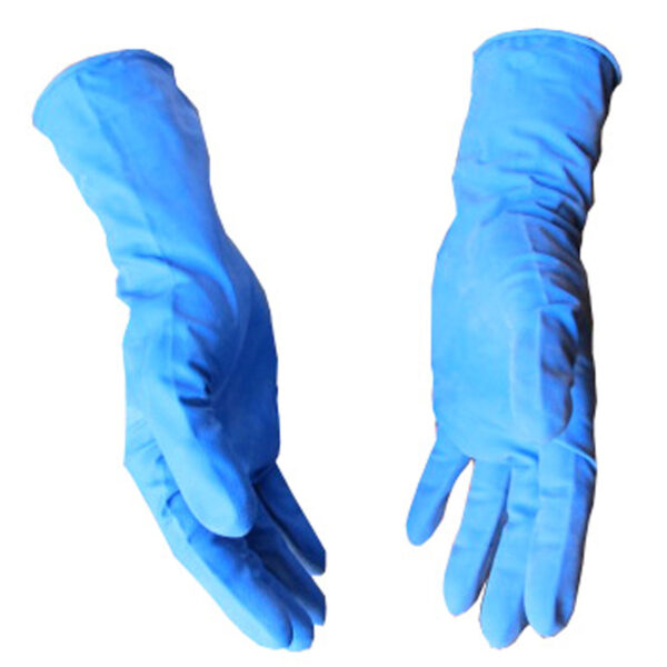 Troxell - Heavy Duty Blue Latex Disposable Gloves 15 Mil - Mediu…