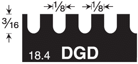 Gundlach - Versablade Trowel Blade U-Notch 3/16" x 1/8" x 1/8"