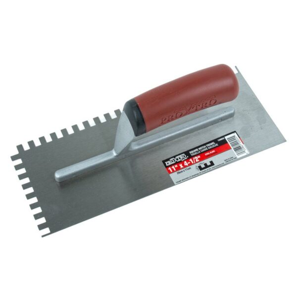 Toolway - Pro Handle Trowel Notched 11" x 4 1/2" (1/4" x 3/8" SQ Not…