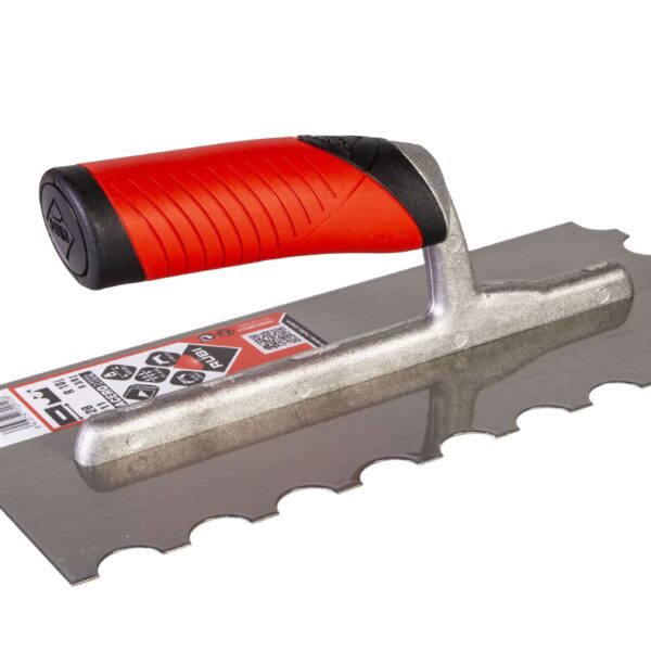 Rubi - Round Notched Trowel 11" Steel with Open Rubiflex Handl…