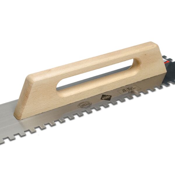 Rubi - Square Notched Trowel 19" Steel with Closed Wooden Hand…