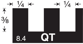 Gundlach - Versablade Trowel Blade Square-Notch 3/8" x 1/4" x 1/4"