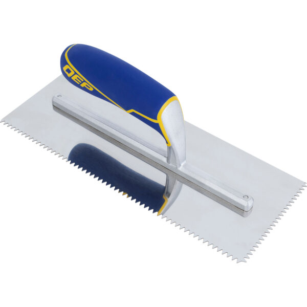 QEP - Comfort Grip Stainless Steel Trowel V-Notch 3/16" x 5/32"