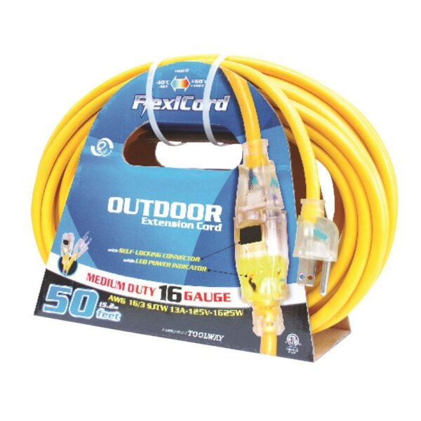 Toolway - Outdoor Extension Cord 10m SJTW 16/3" 1-Outlet