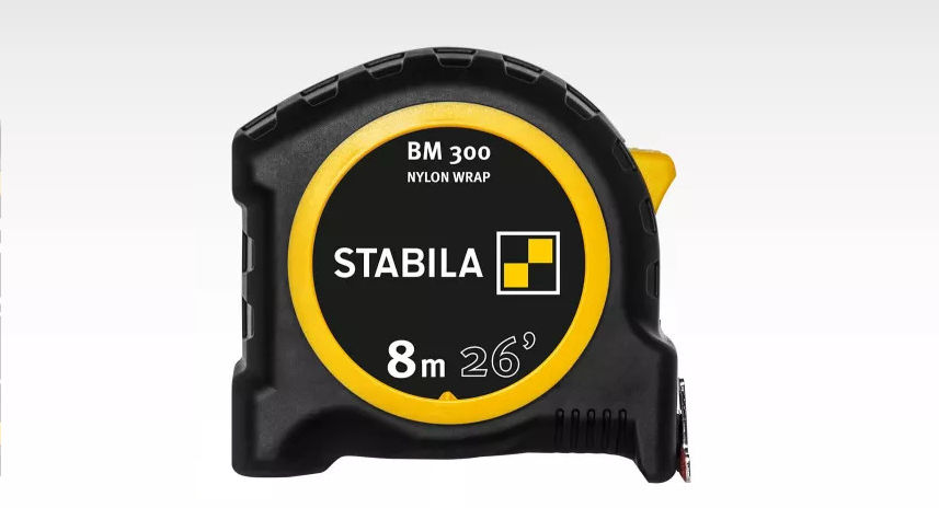 stabila - pocket measuring tape bm 300 with imperial and metric scale 8 m/26' 1 stabila - pocket measuring tape bm 300 with imperial an…