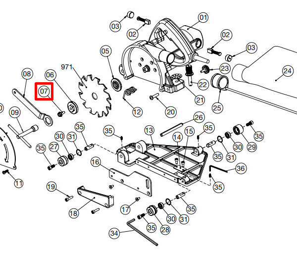 Crain - Blade Screw for 970 Power Groover