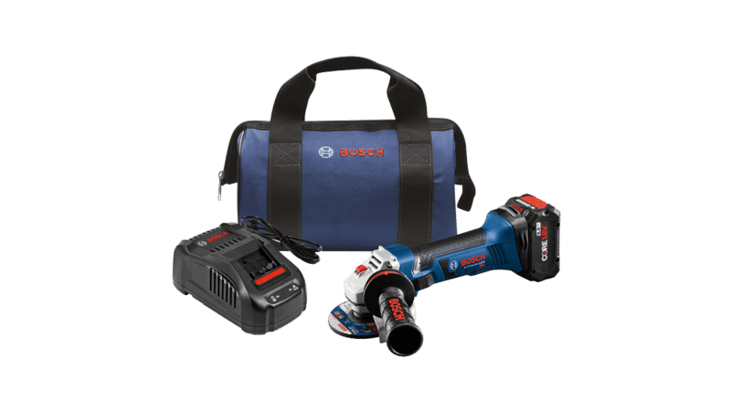 bosch - angle grinder kit with compact battery core 18v 4.0ah 4-1/2" 1 bosch - angle grinder kit with compact battery core 18v 4.0a…