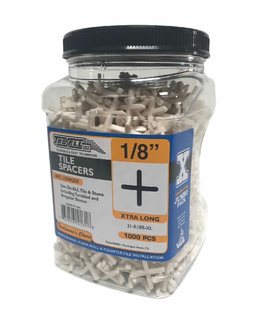 troxell - 1/8" long leg spacers (pack of 1000) 1 troxell - 1/8" long leg spacers (pack of 1000)