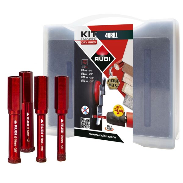 Rubi - Kit Mini Drygres 4 Drill bits