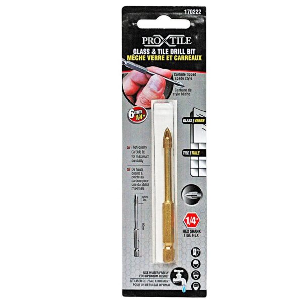 Toolway - Drill Bit Glass & Tile with Carbide Tip 1/4"