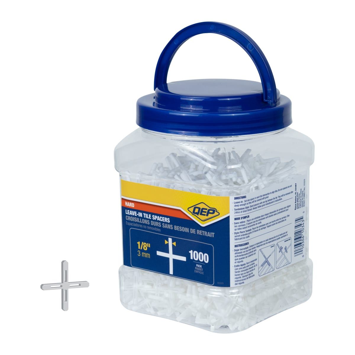 qep - 1/8" leave-in hard style tile spacers (jar of 1000) 1 qep - 1/8" leave-in hard style tile spacers (jar of 1000)