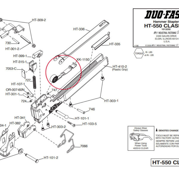 Shur-Fast - Feeder Spring Complete For HT-550 Hammer Tack…