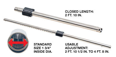 Crain - Auto-Lok Tube 1-3/4" adjustable 2' 10-1/2" à 4' 8" for Carpet …