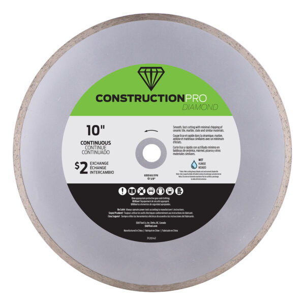 EAB - Construction Pro Diamond Blade Continuous Rim Cera…